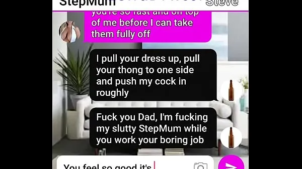 Big Text roleplay Mum has deep sofa fuck with StepSon energy Videos
