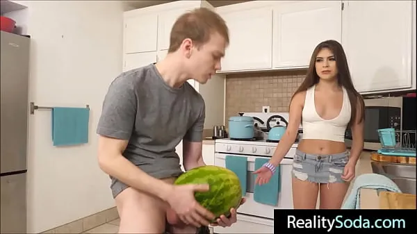Big step Brother fucks stepsister instead of watermelon energy Videos