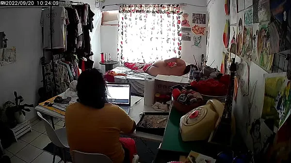 大Stepfather spies on the stepdaughter while doing Homeoffice能源视频