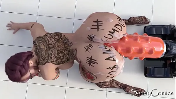 Video's met een groot Extreme Monster Dildo Anal Fuck Machine Asshole Stretching - 3D Animation energie