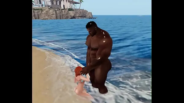 Big red head sucks off huge black football player on beach energy Videos